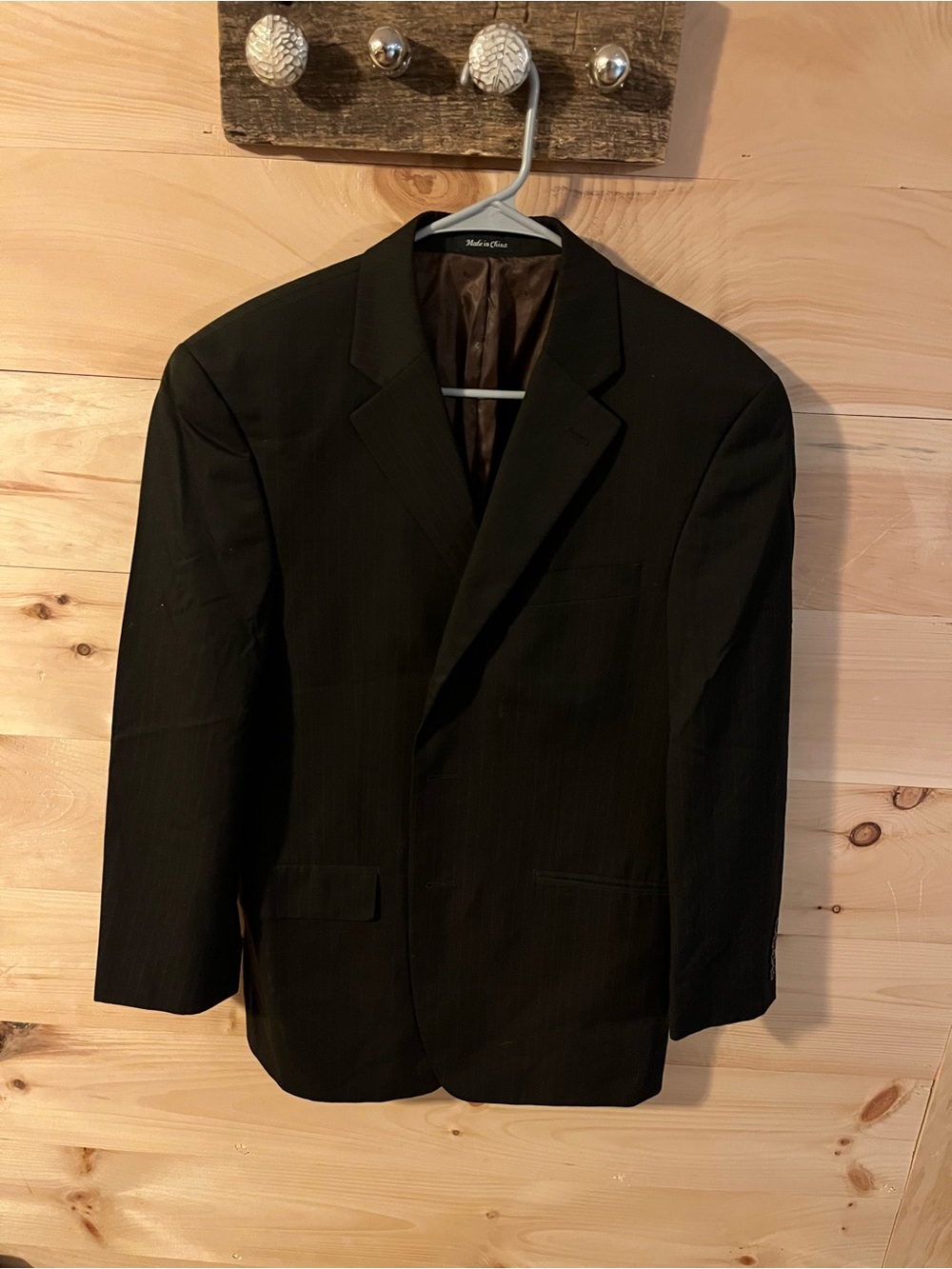 Van Heusen Men's Black Single-Breasted Suit Jacket 38S
